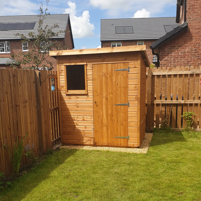 Indlæs billede i Gallery Viewer, Garden shed on top of plastic shed base kit

